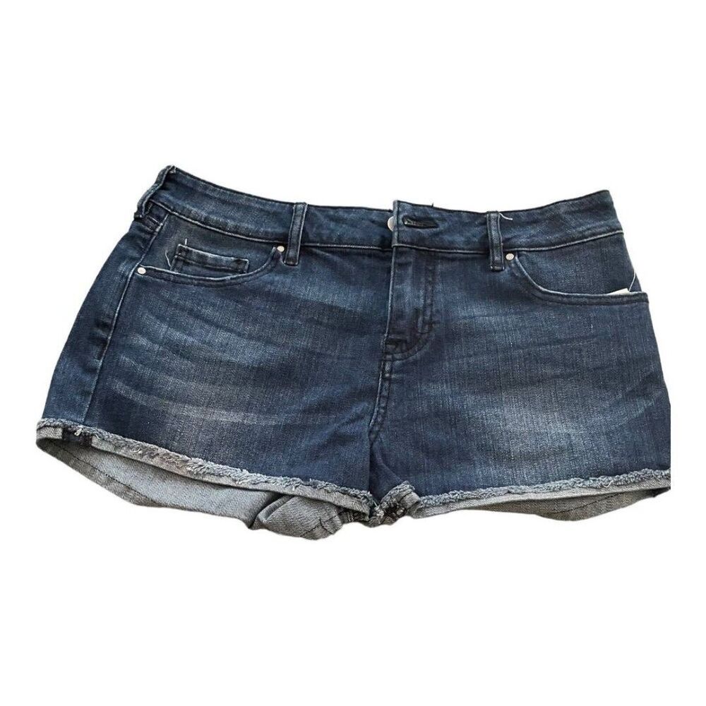NWT Bullhead  29 Blue Stretch Denim Medium Wash Cuffed Low Rise Jean Shorts